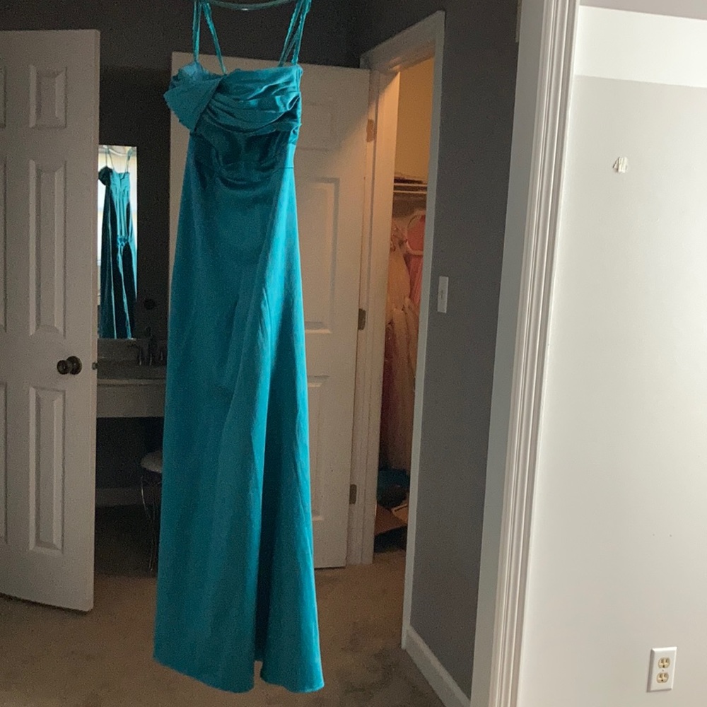 BCBGeneration strapless teal prom/formal dress